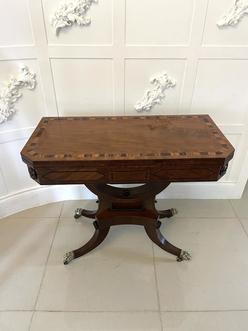 Outstanding Quality Antique Regency Mahogany Card/Console Table - Image 2